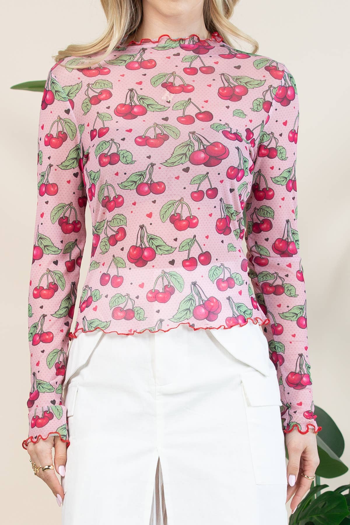 Love You Cherry Much Sheer Top