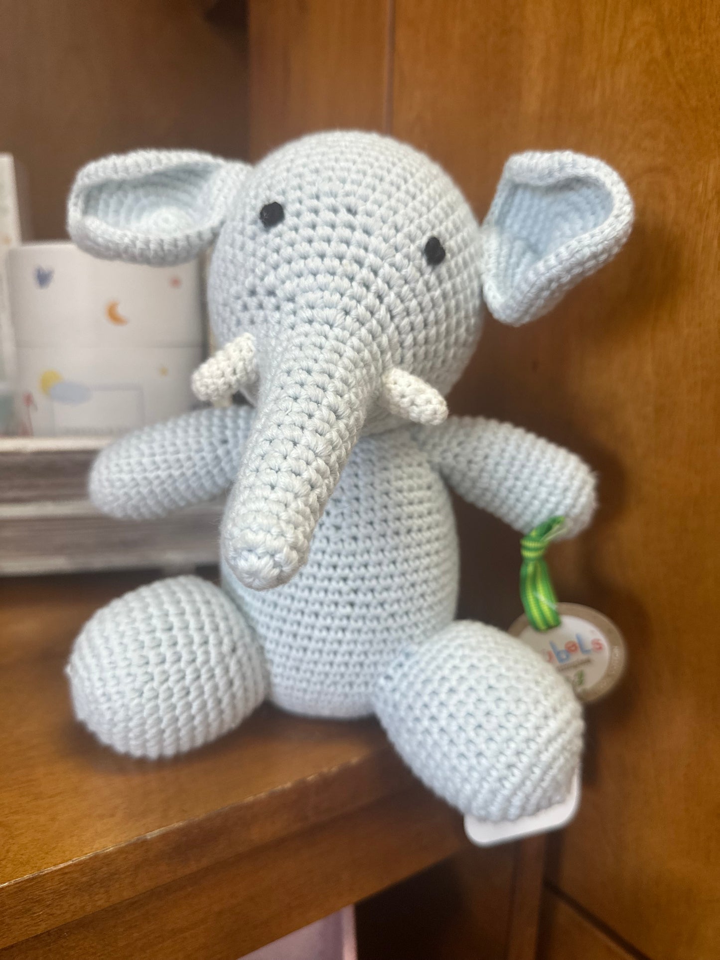 Blue Crochet Knit Elephant