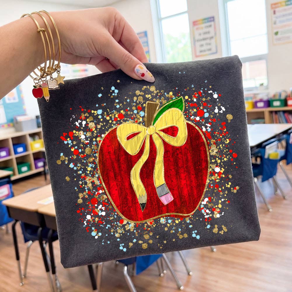 Apple Paint Splatter DTF Heat Transfer: Adult
