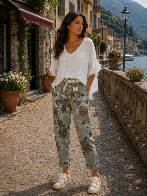 Garden Bloom Stretch Pant: Sage / One Size