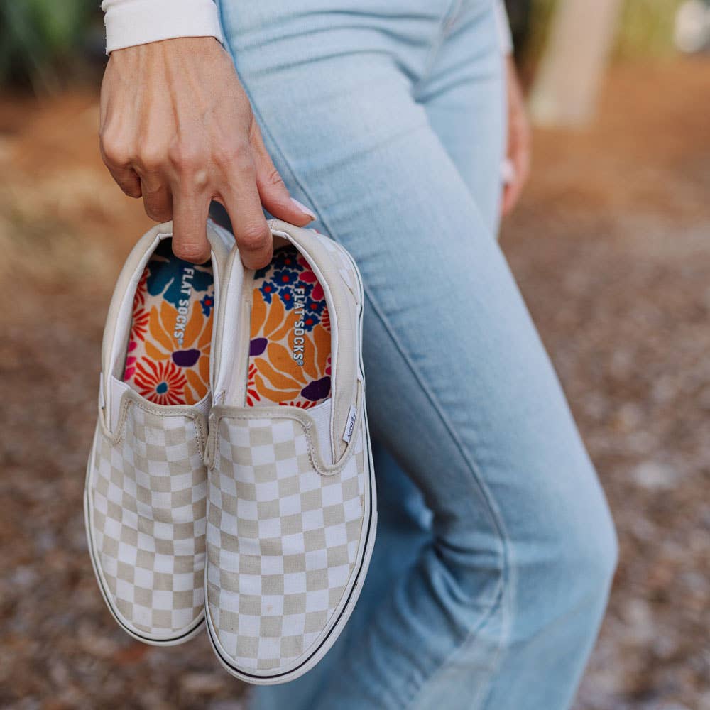 Groovy Bloom Flat Socks: Small