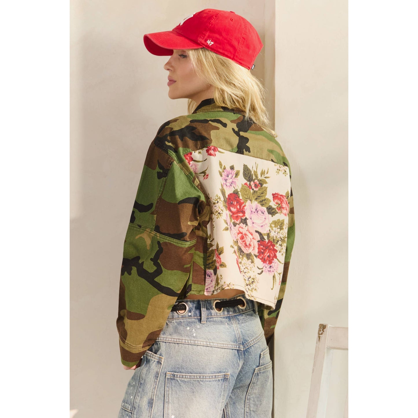 Camo Floral Contrast Jacket