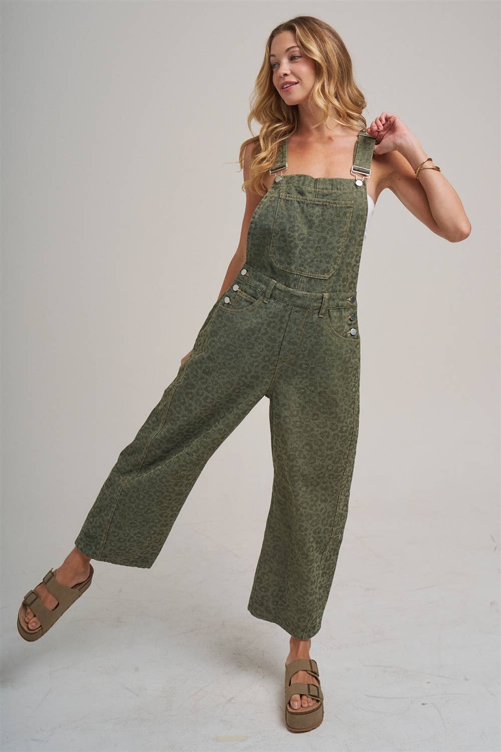 Vintage Leopard Overall Jumpsuit