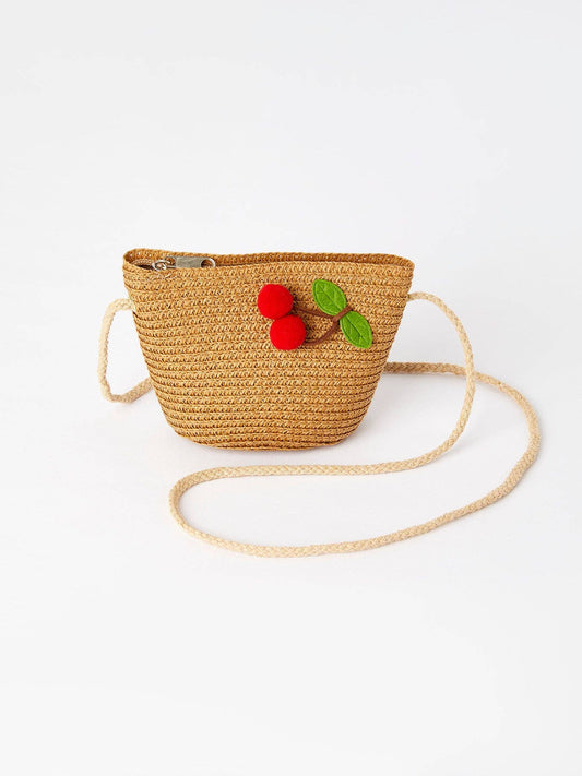 Girls Charming Cherry Accent Crossbody Bag