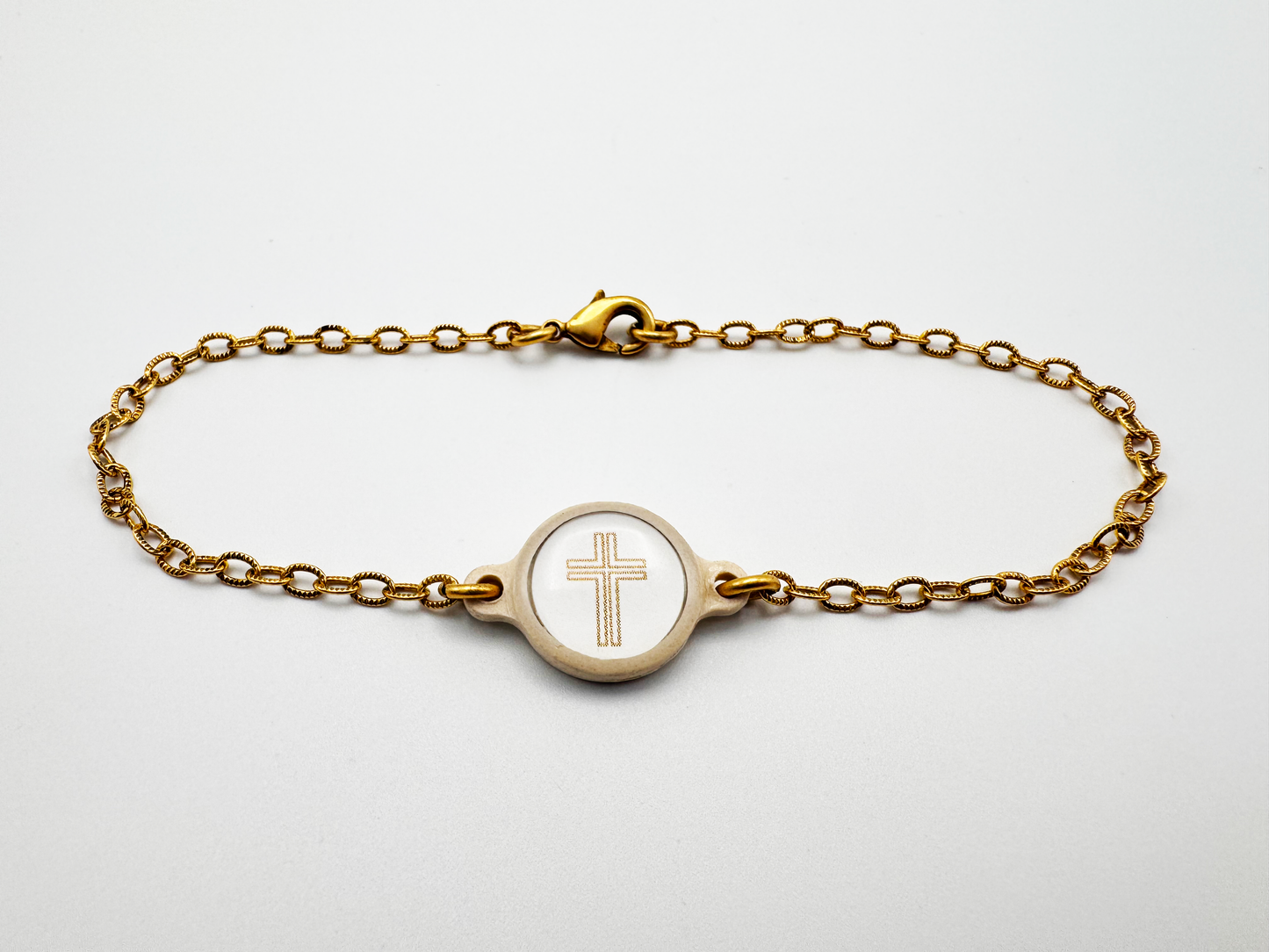 Tap To Pray™ - Survivor Series Handmade Bracelets: Coral + Cross