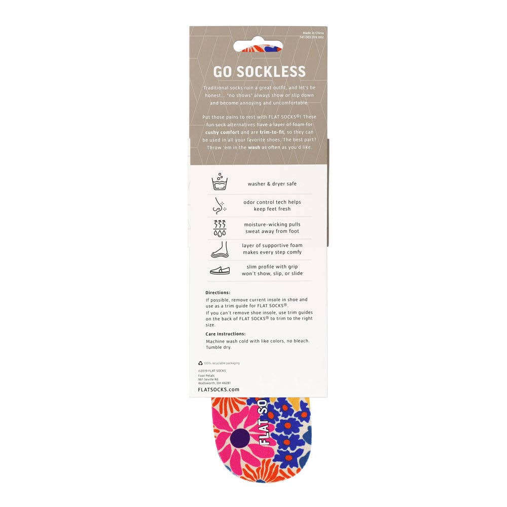 Groovy Bloom Flat Socks: Small