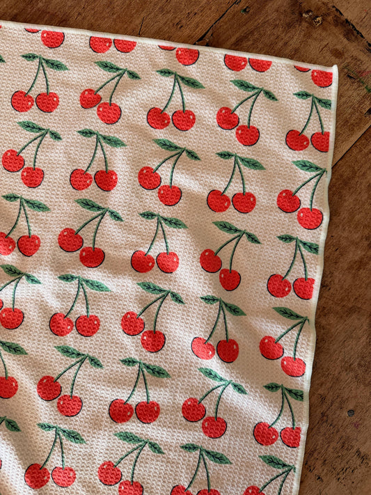 Cherry Lover Kitchen Tea Towel Quick Dry