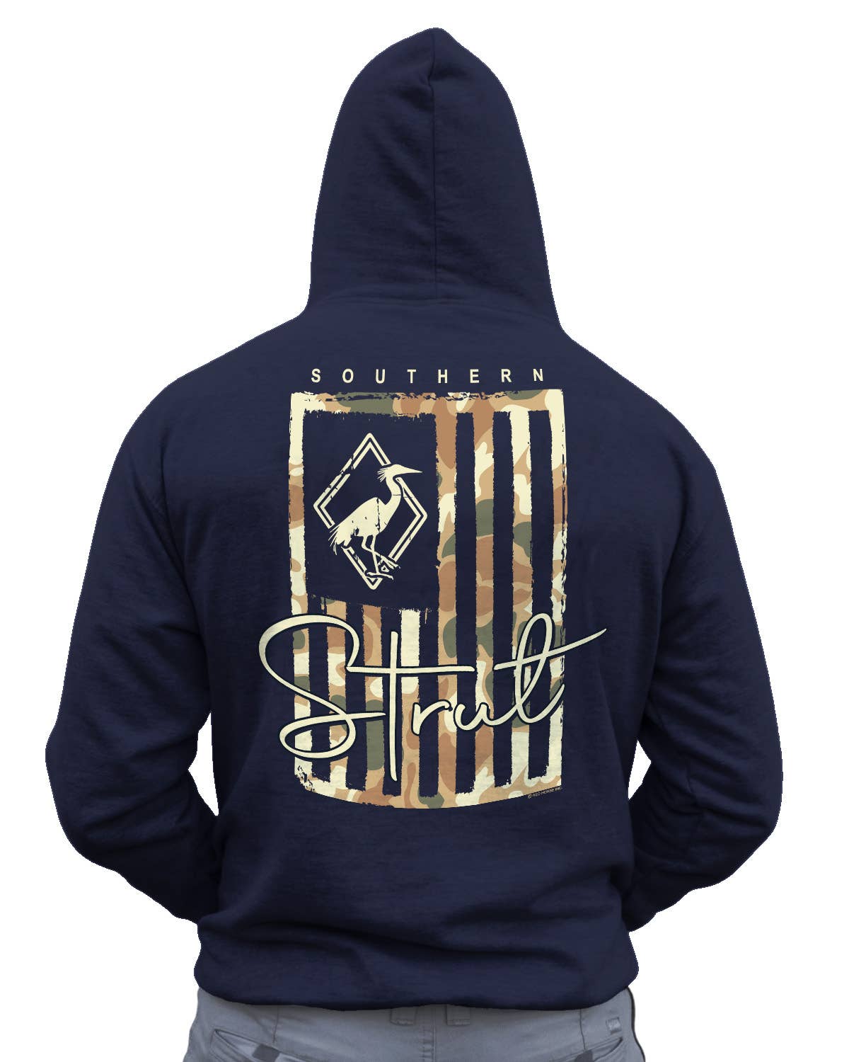 Camo Strut Flag Hoodie Oxford Navy