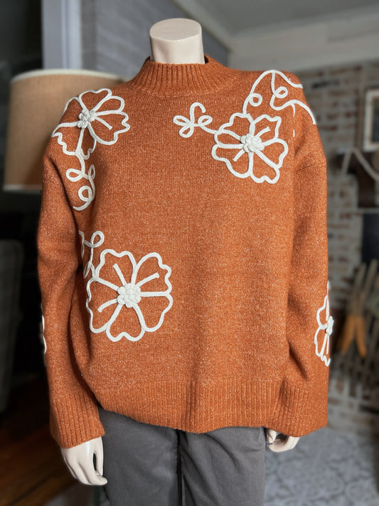 Entro Woven Floral Sweater