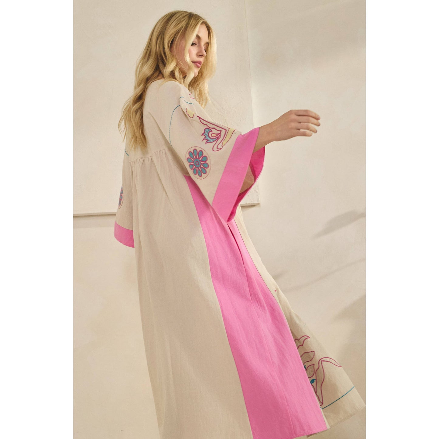 Vintage Embroidery Patch Maxi Dress
