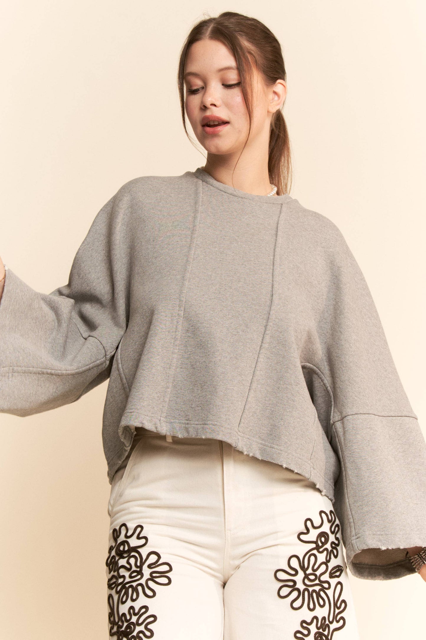 Oversized Bell Sleeve Sweatshirt