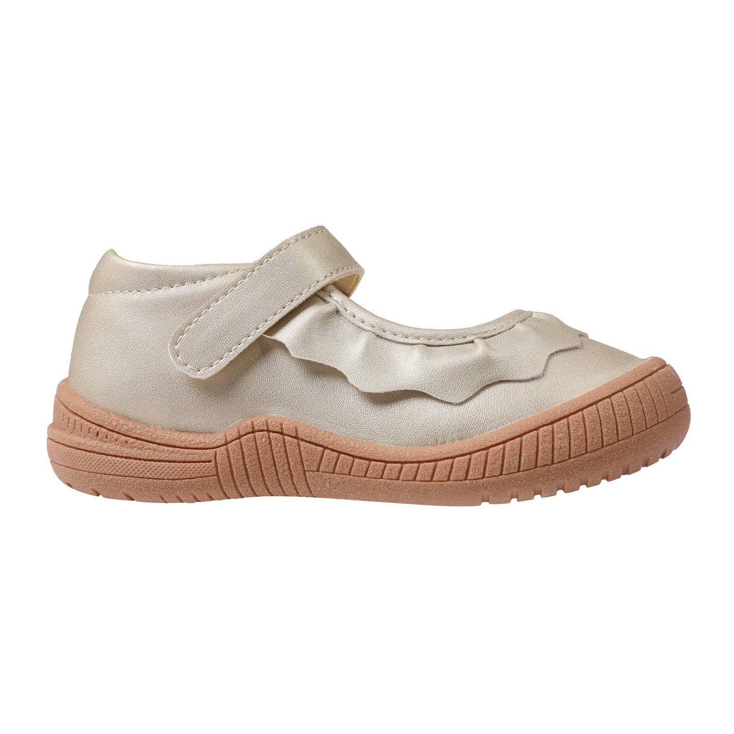 Girls Amina Gold Ruffle Shoe