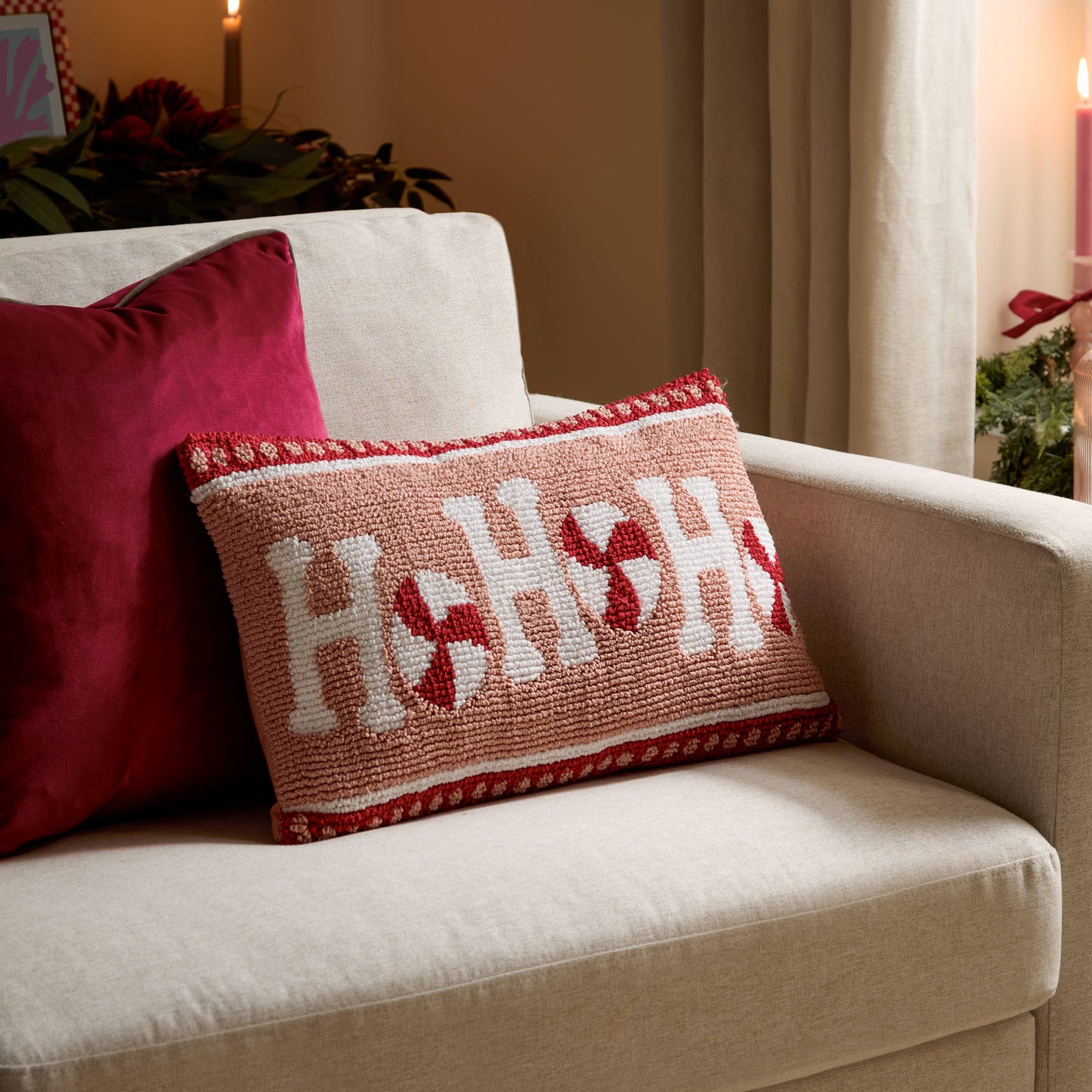 Candy Holiday Tufted Pillow
