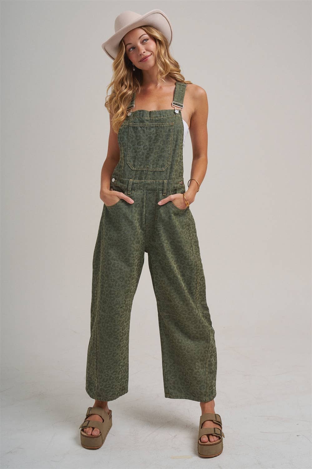 Vintage Leopard Overall Jumpsuit