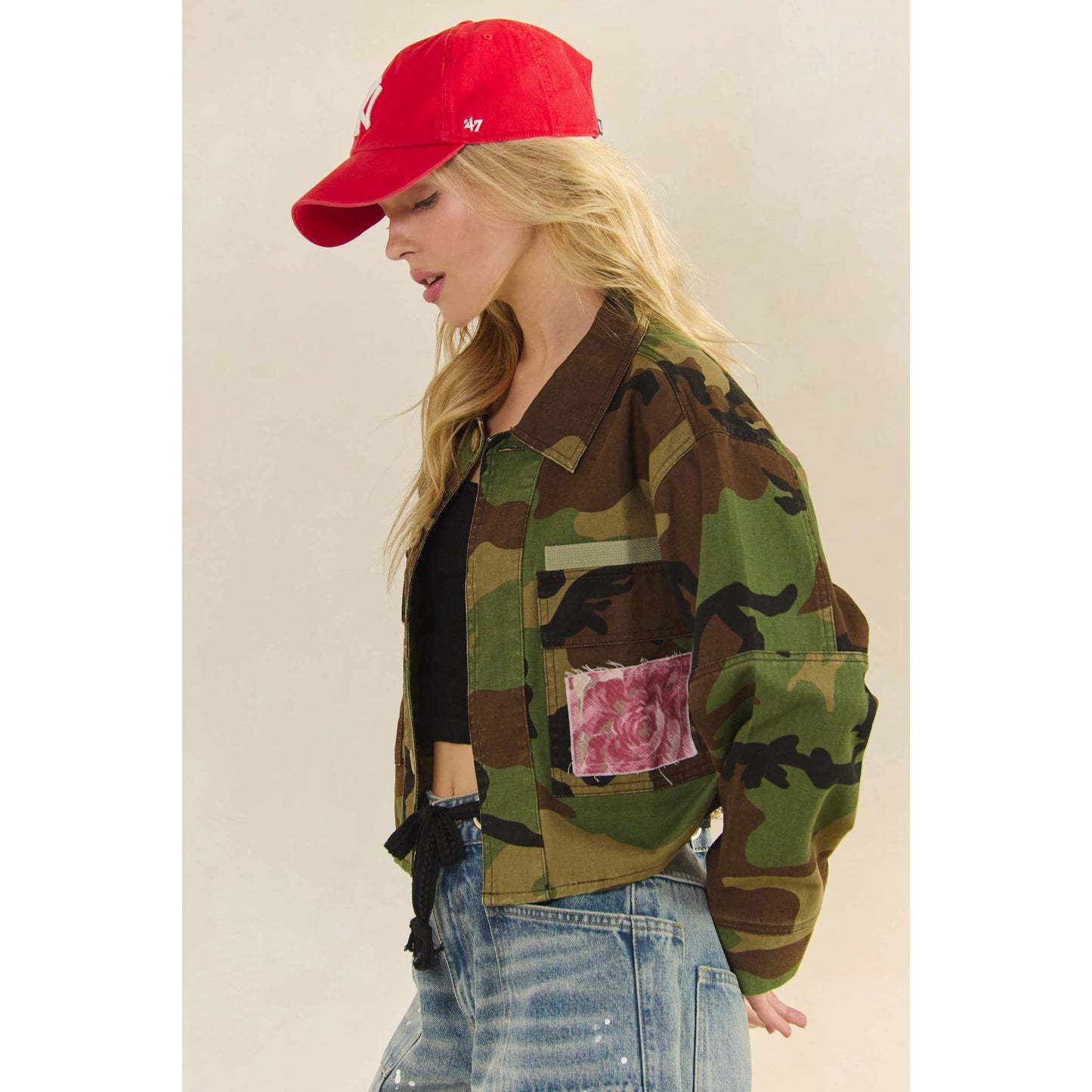 Camo Floral Contrast Jacket