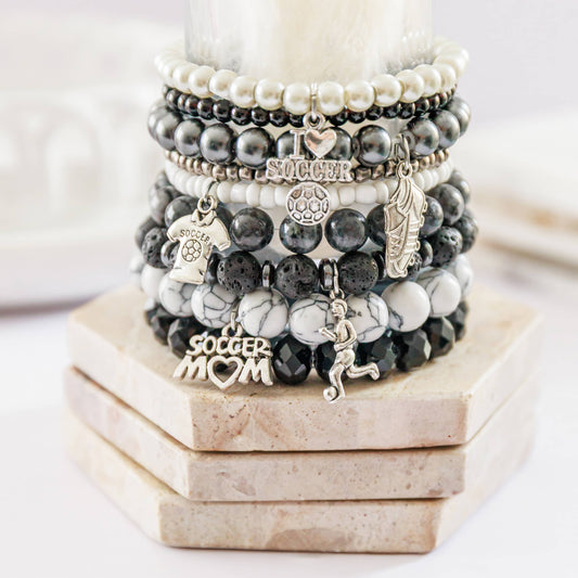 Soccer Mom Handmade Beaded Bracelets Set