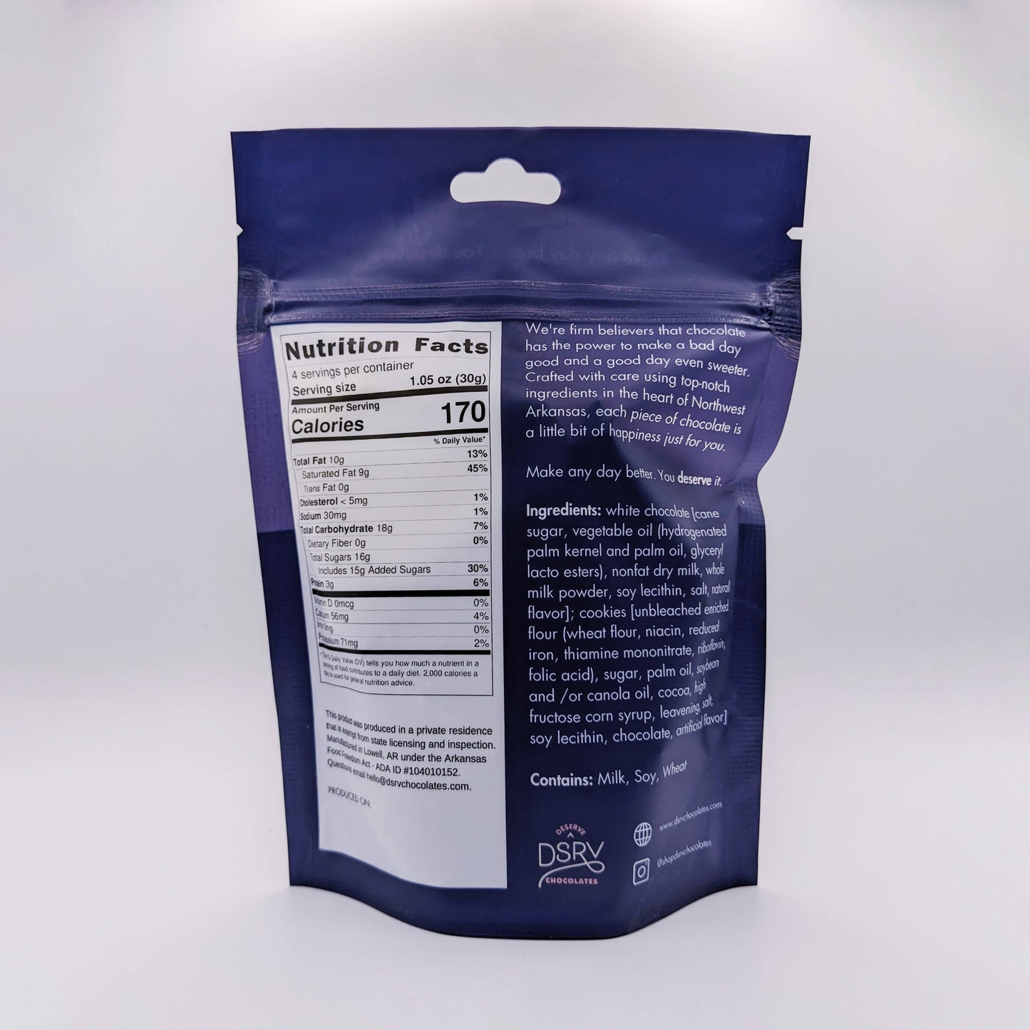 Cookies & Cream Chocolate Bark - 4.2oz Bag