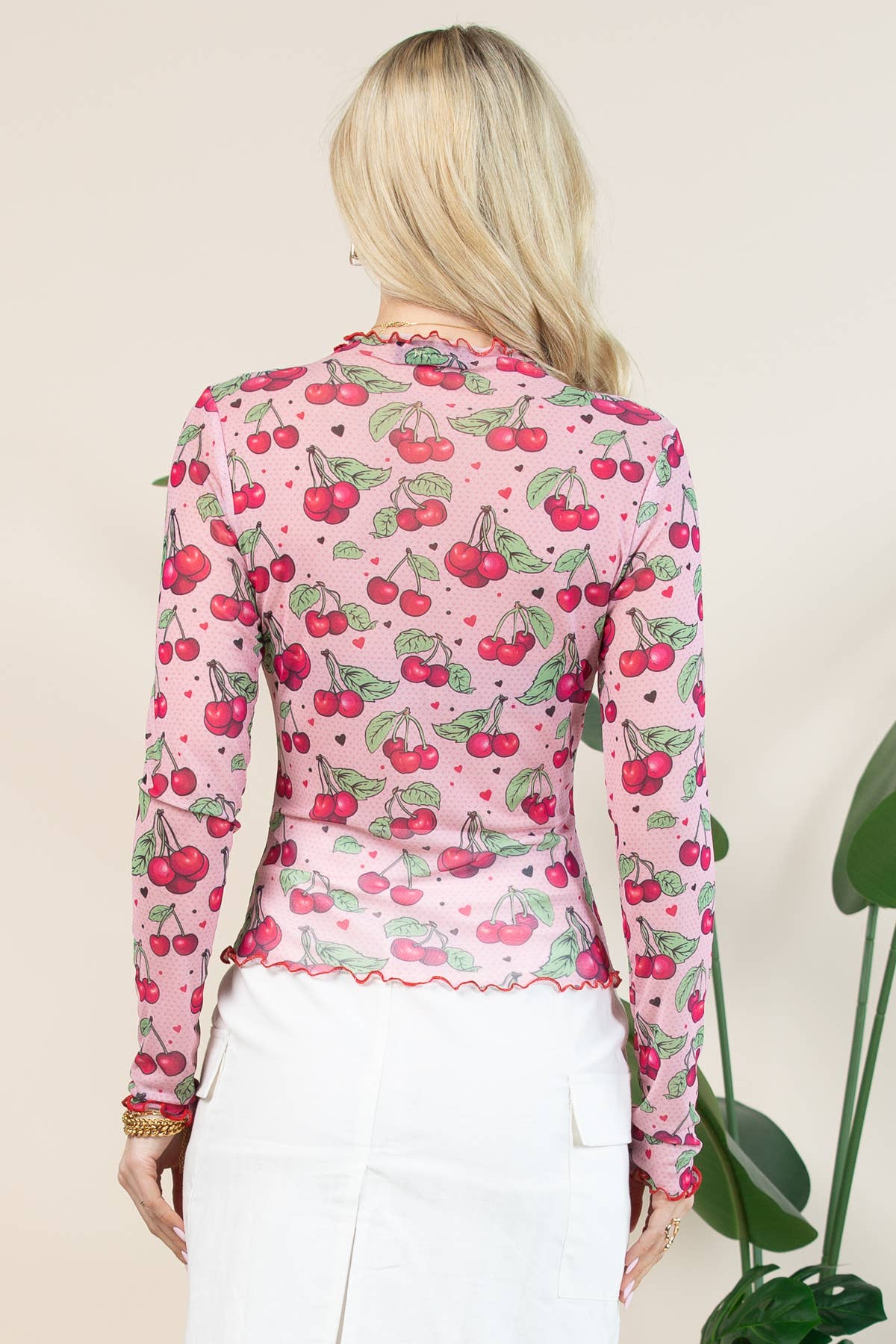 Love You Cherry Much Sheer Top
