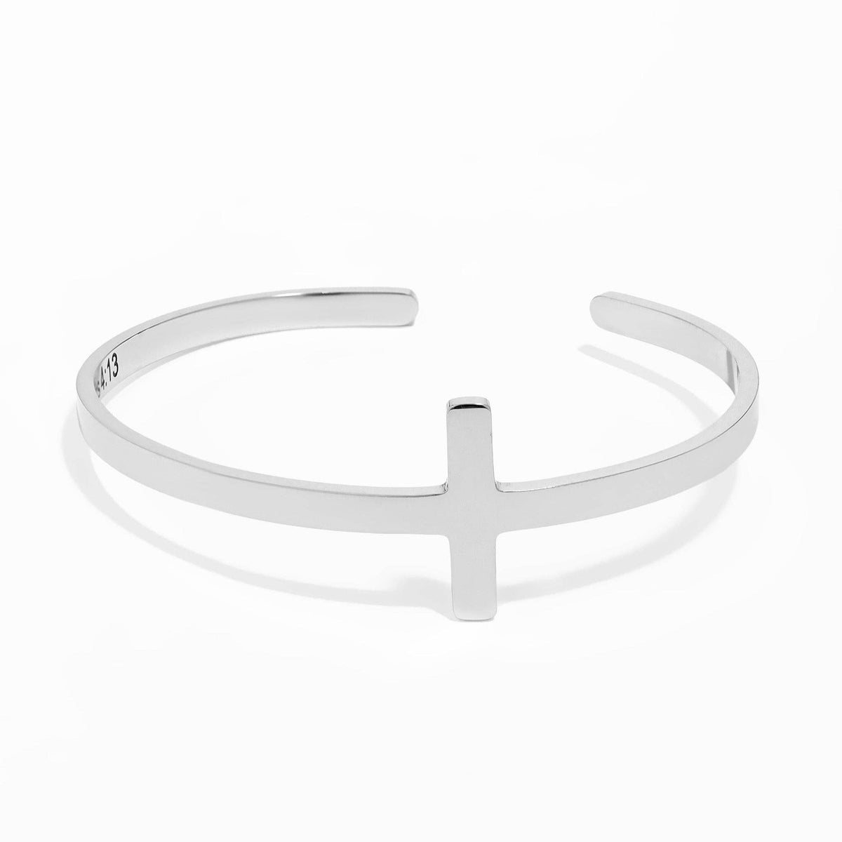 Cross Bracelet with Christian Scripture Philippians 4:13: Gold