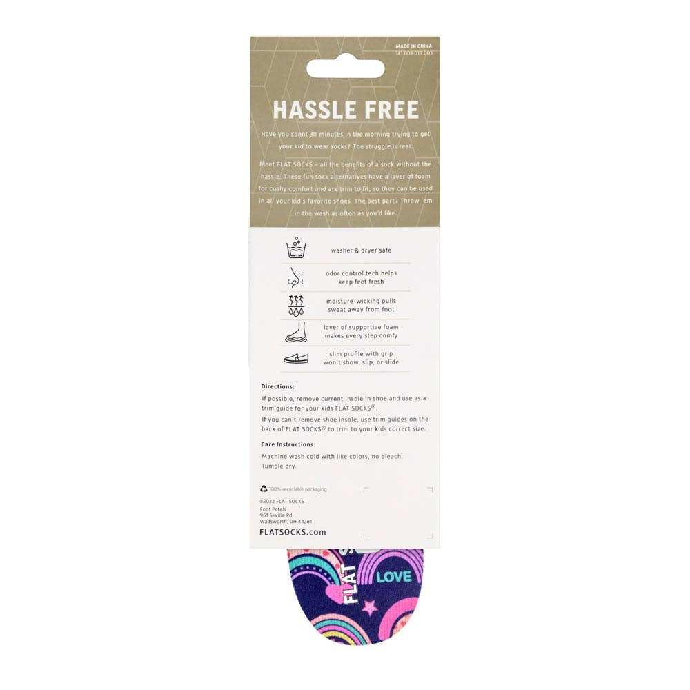 Girl's Rainbow Explosion Flat Socks