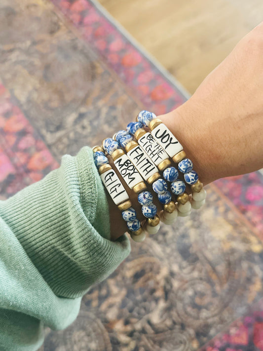 Affirmation Bracelet - Blue Gold