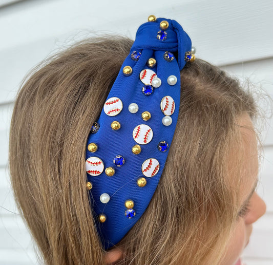 Baseball Bling Knot Headband
