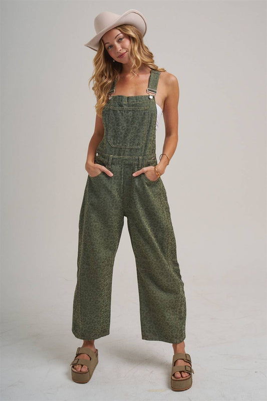 Vintage Leopard Overall Jumpsuit