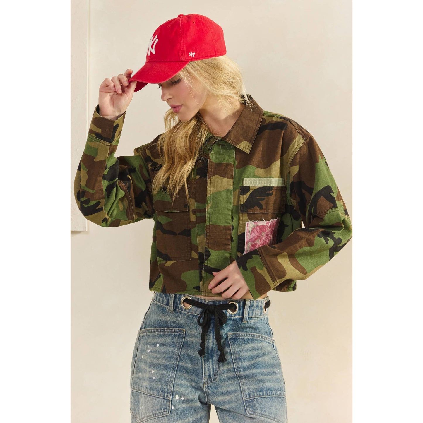 Camo Floral Contrast Jacket