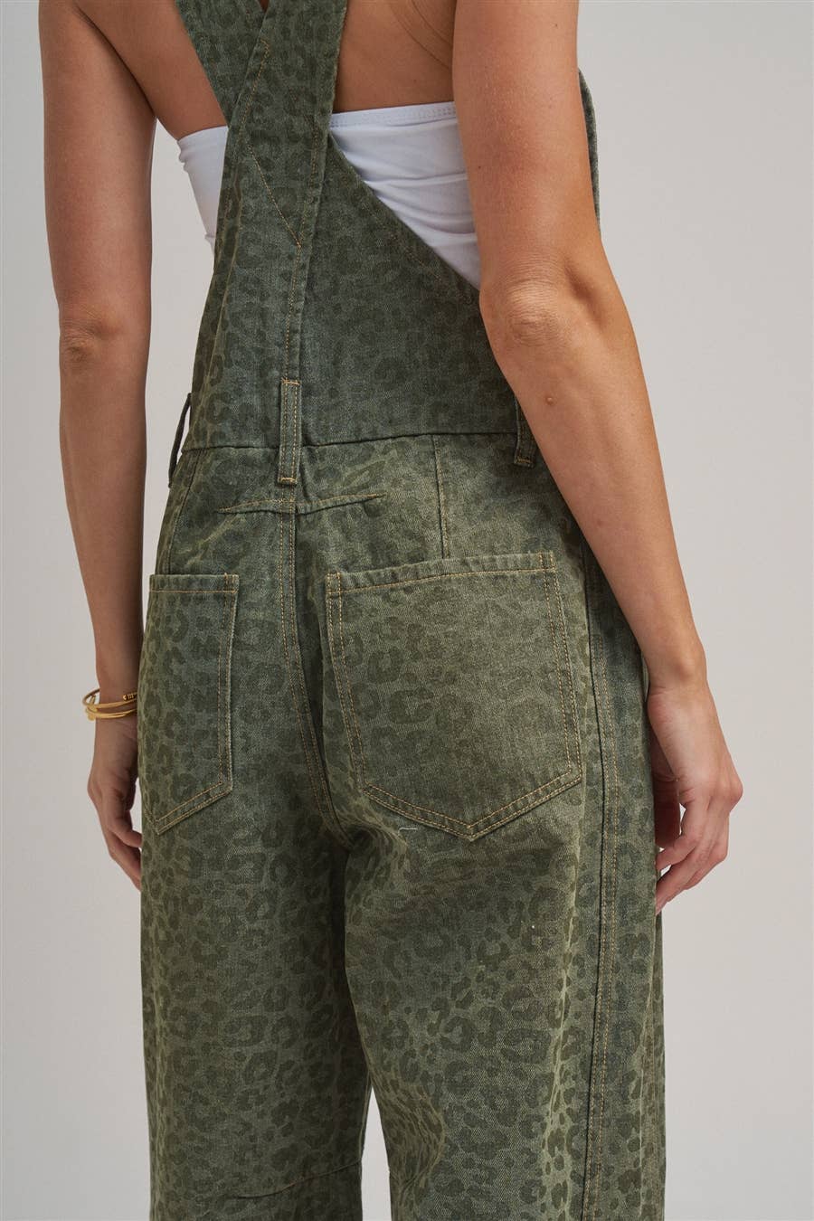 Vintage Leopard Overall Jumpsuit