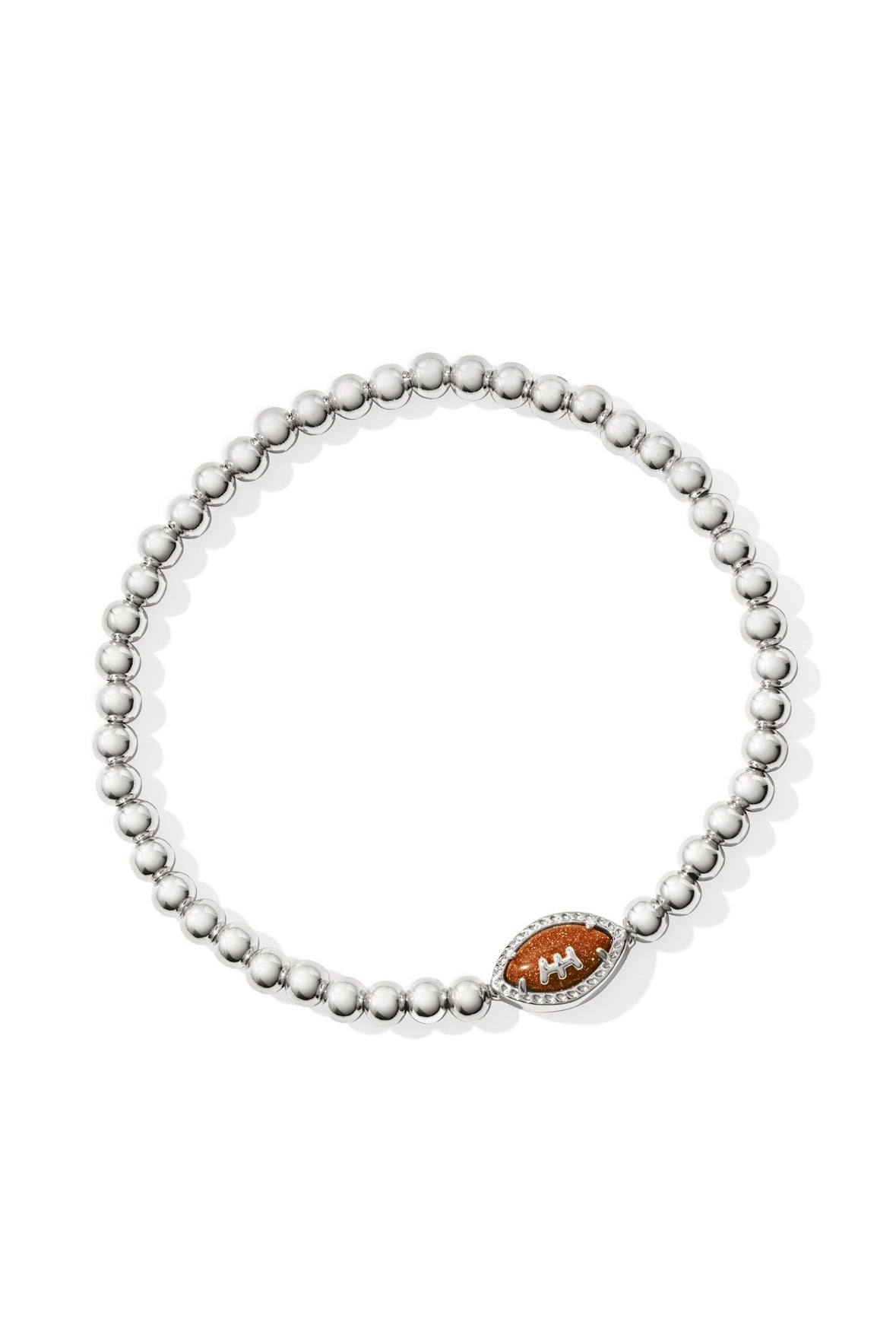 Football Stretch Bracelet- Silver