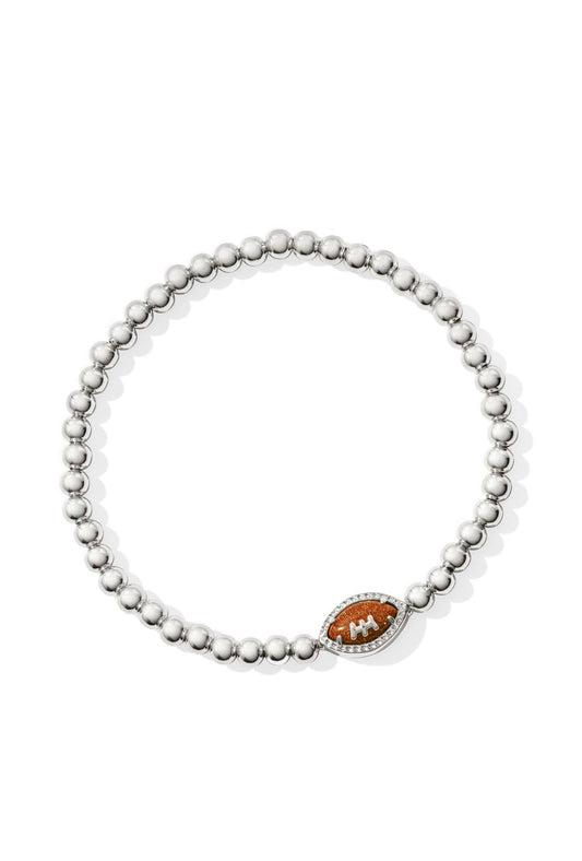 Football Stretch Bracelet- Silver