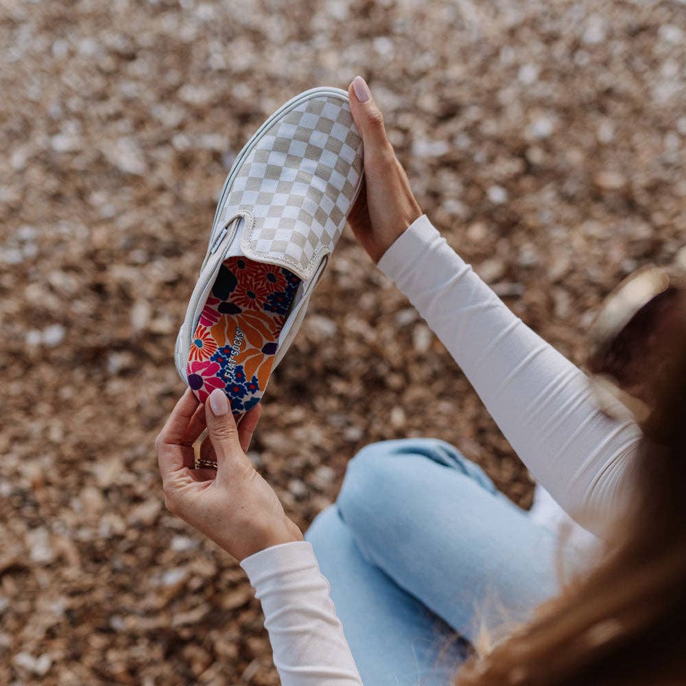 Groovy Bloom Flat Socks: Small