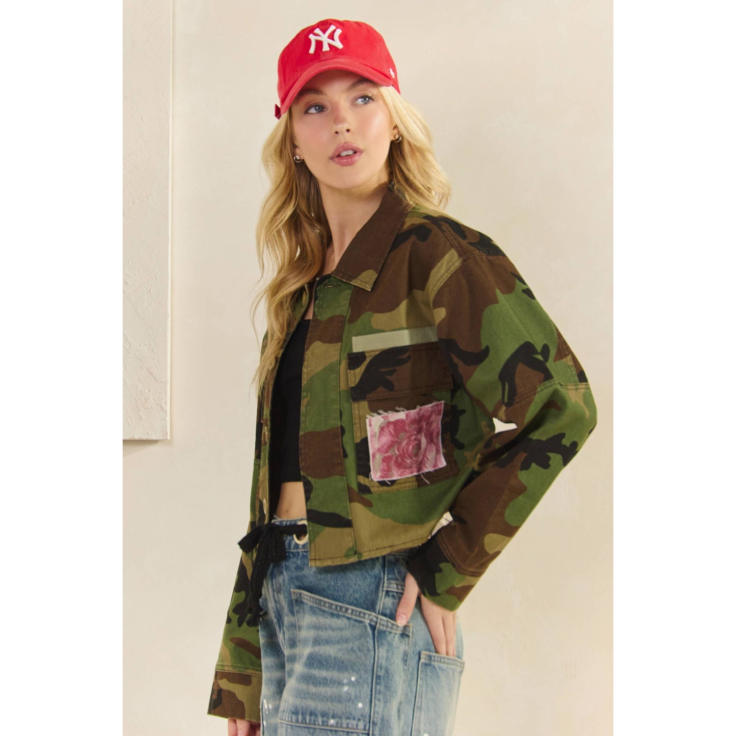 Camo Floral Contrast Jacket