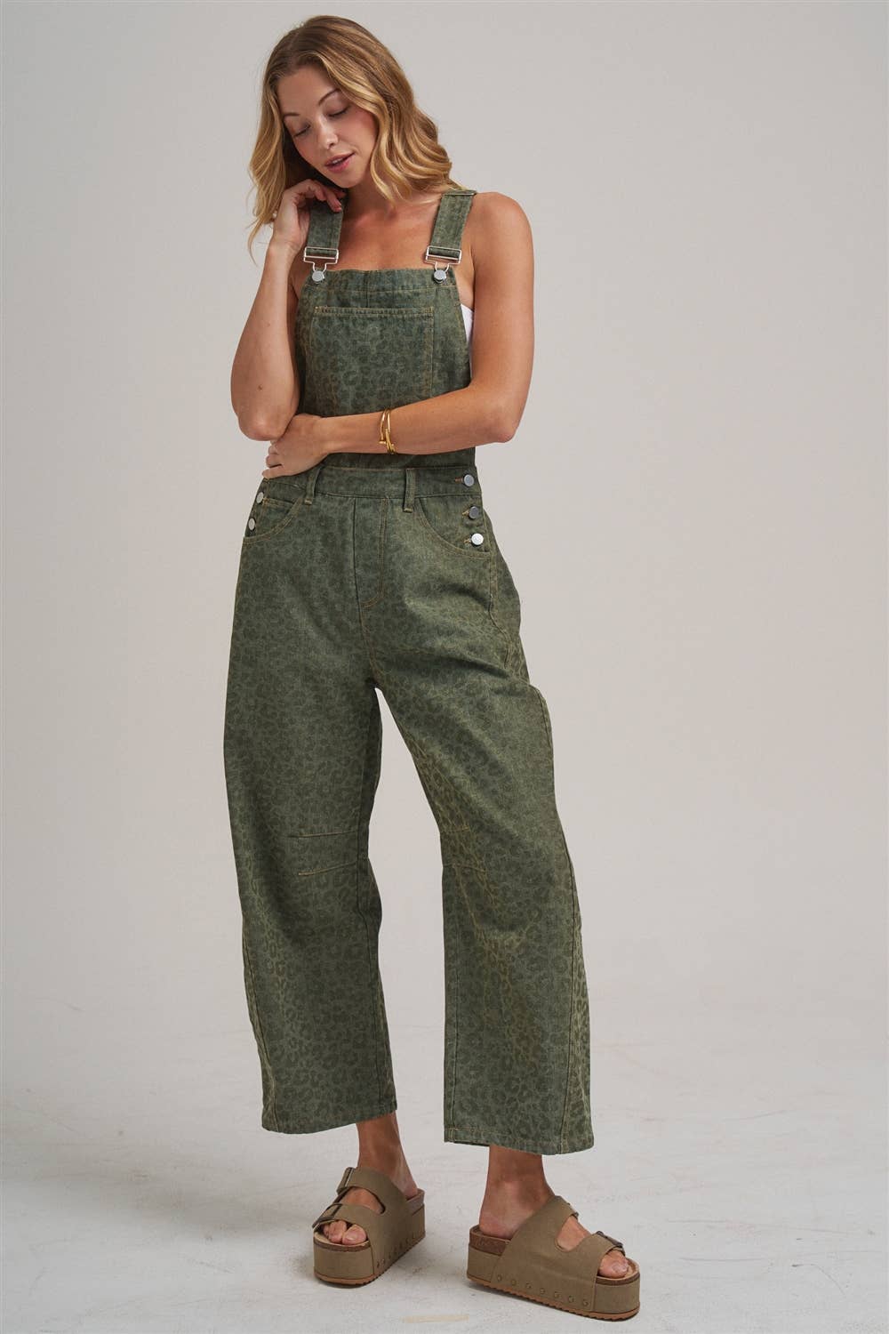 Vintage Leopard Overall Jumpsuit