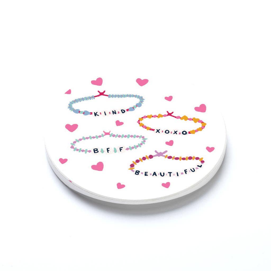 Car Coaster-Friendship Bracelet Hearts