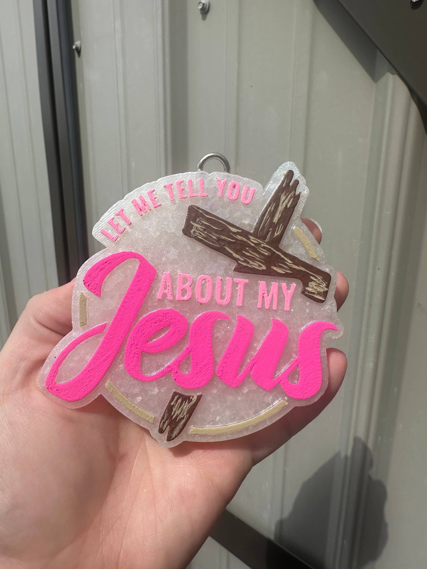 Let Me Tell You About My Jesus Car Freshie   