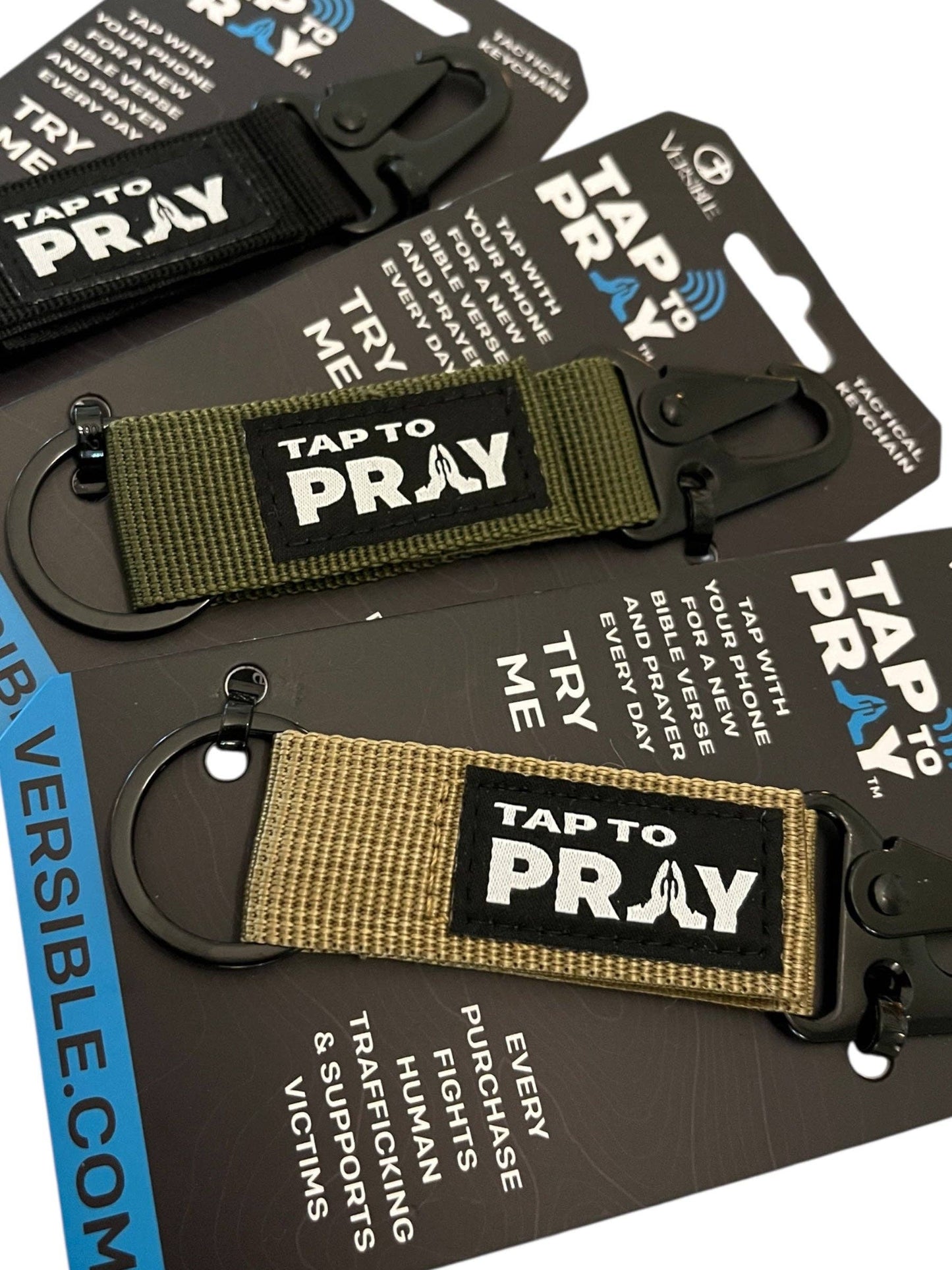Tap To Pray™ - Tactical Carabiner Keychain: Black