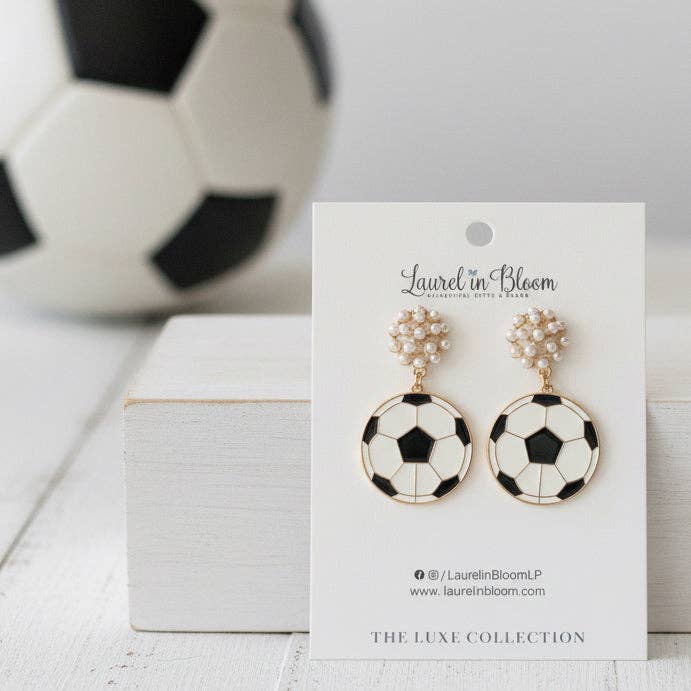 MVP Pearl Cluster Soccer Earrings: Soccer