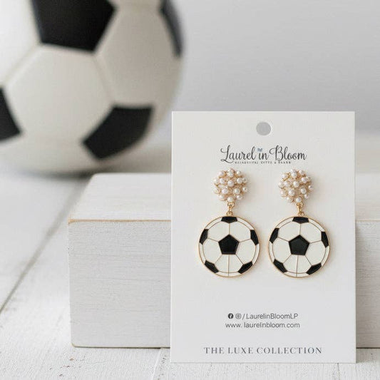 MVP Pearl Cluster Soccer Earrings: Soccer
