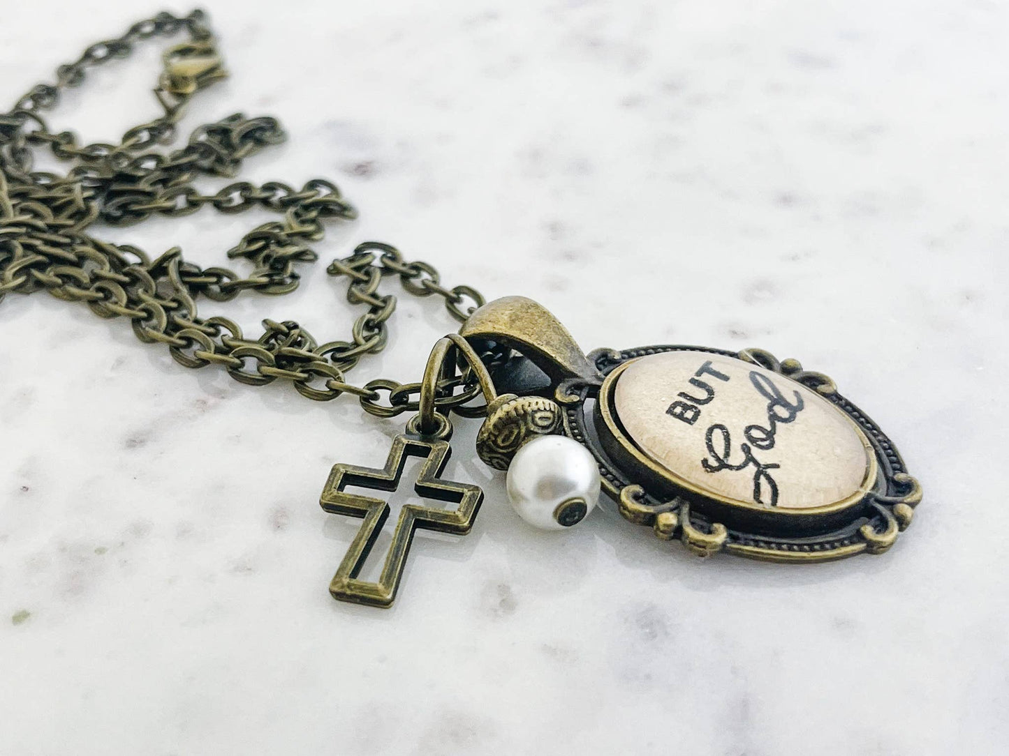But God Glass Pendant Necklace