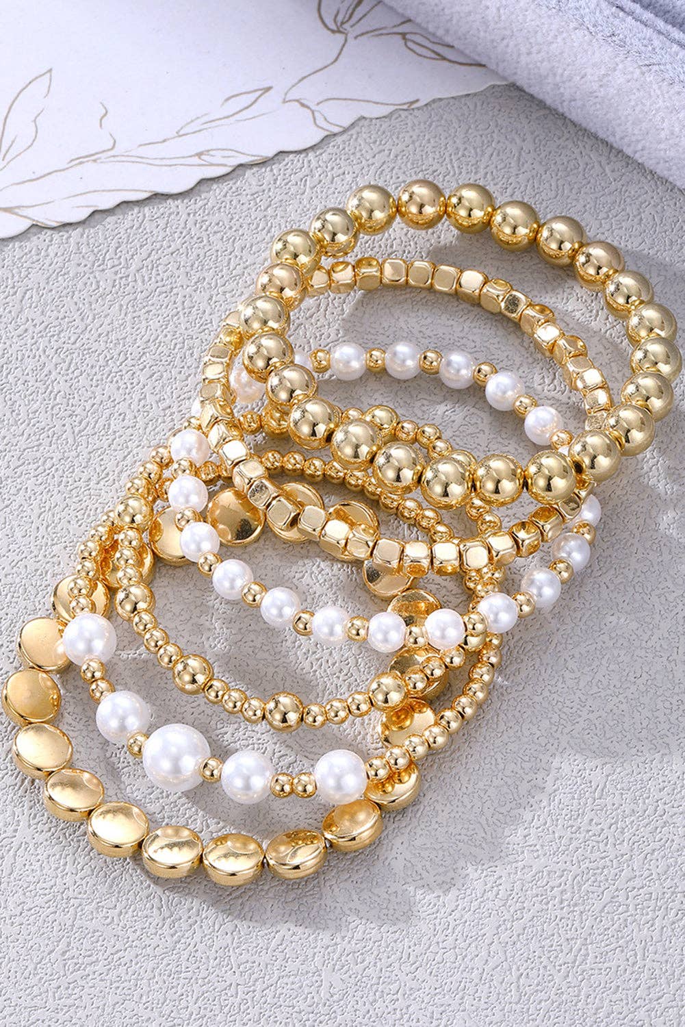 Gold Minimalist Pearl Beaded Bracelets