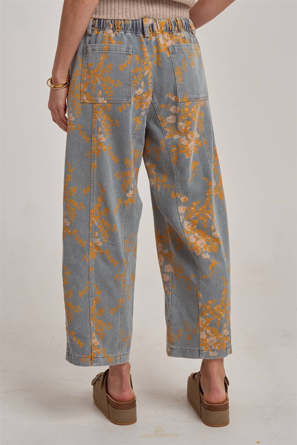 Mid Rise Relaxed Casual Fit Floral Denim