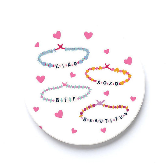 Car Coaster-Friendship Bracelet Hearts