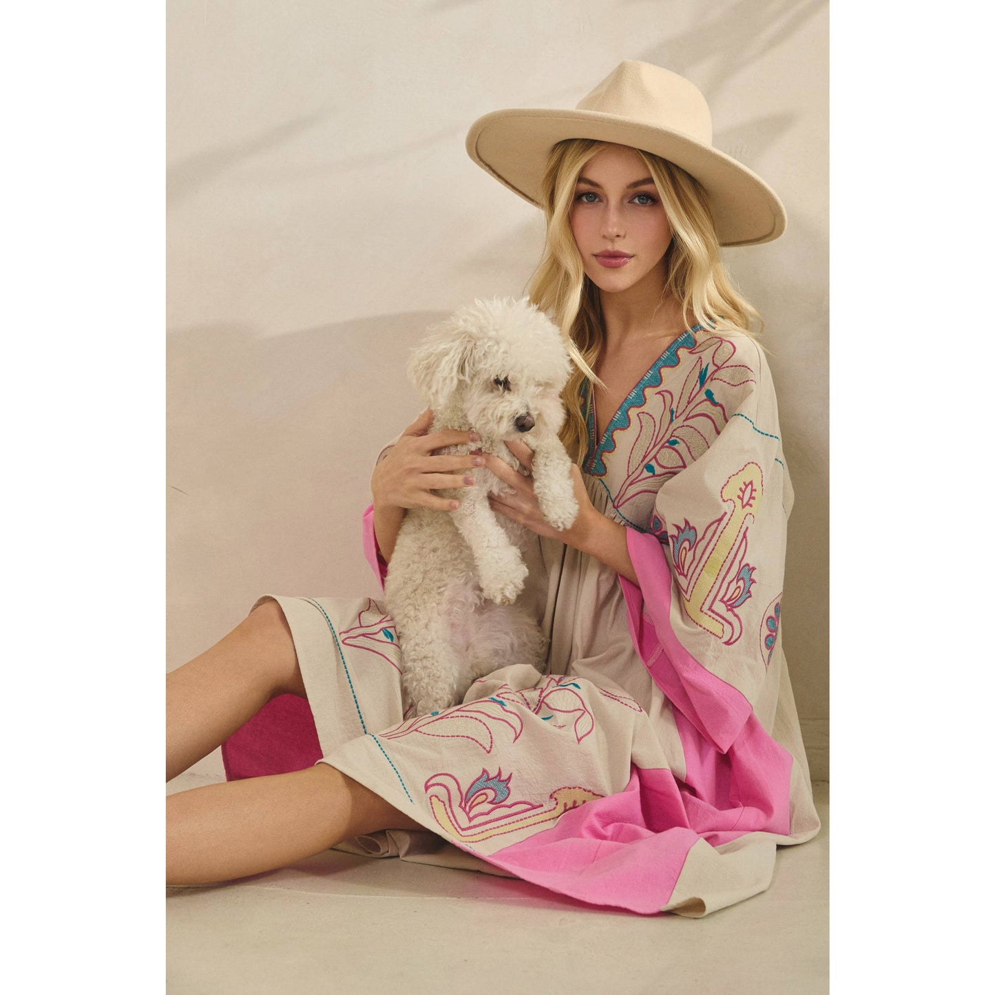 Vintage Embroidery Patch Maxi Dress