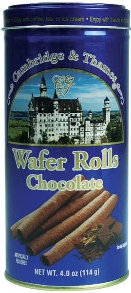 Cambridge & Thames Chocolate Wafer Rolls 4oz: Cappuccino
