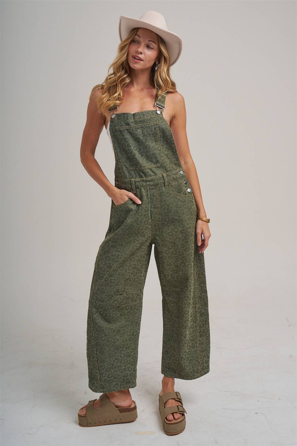 Vintage Leopard Overall Jumpsuit
