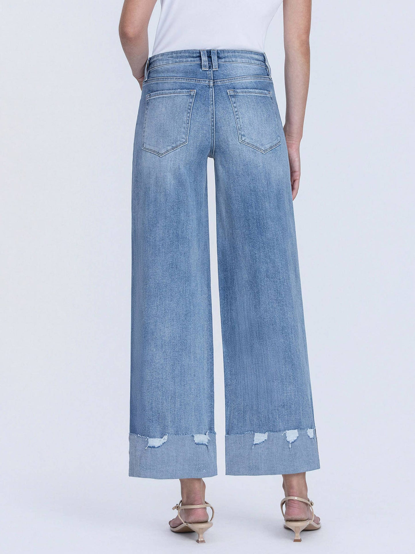 High Rise Medium Wash Wide Leg Jeans