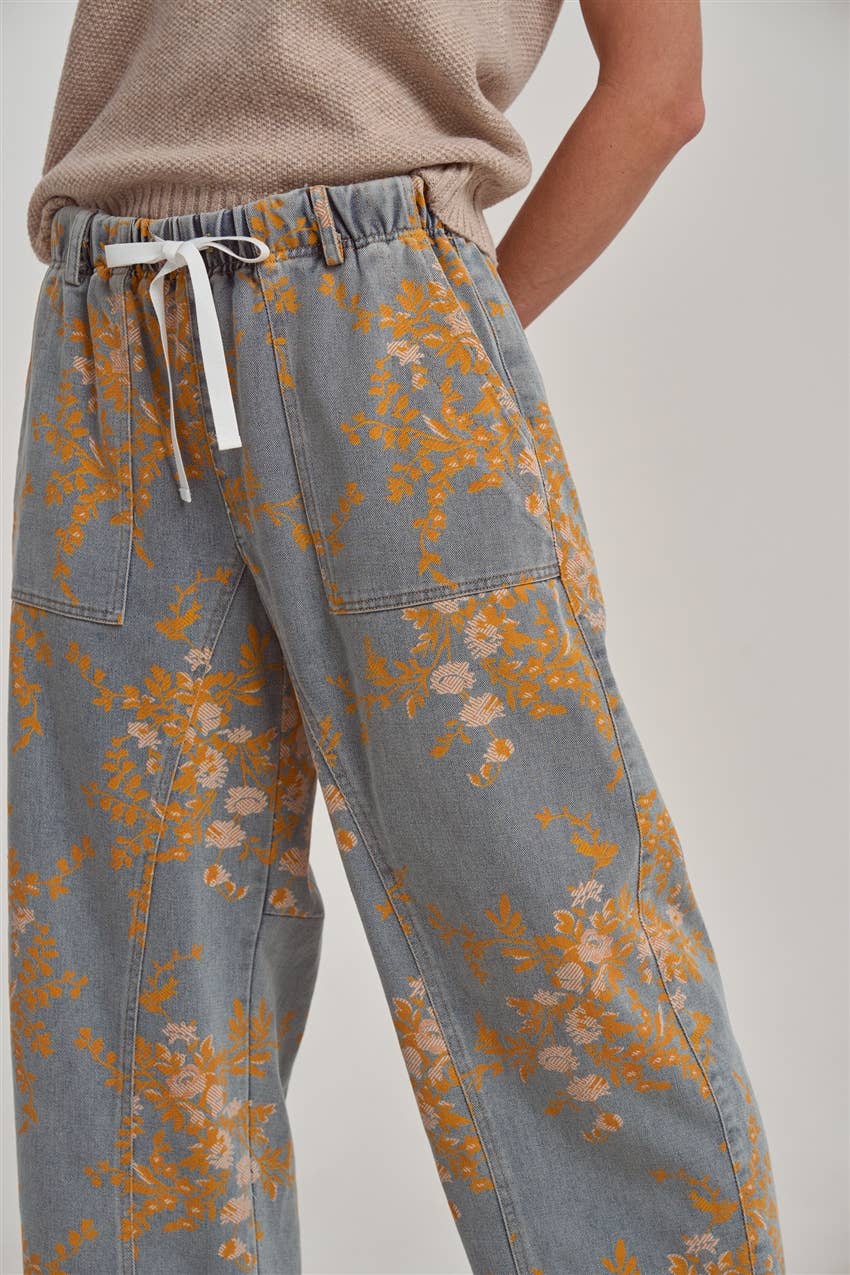 Mid Rise Relaxed Casual Fit Floral Denim