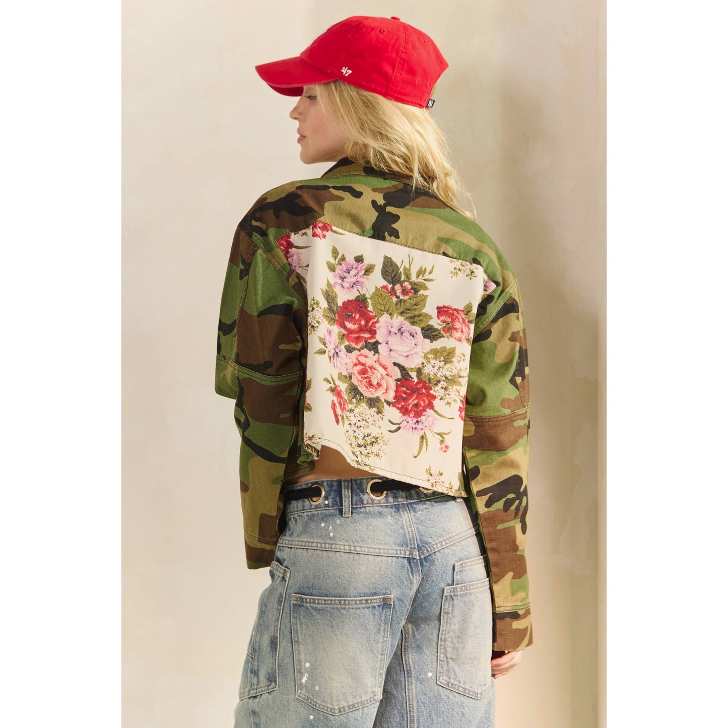 Camo Floral Contrast Jacket