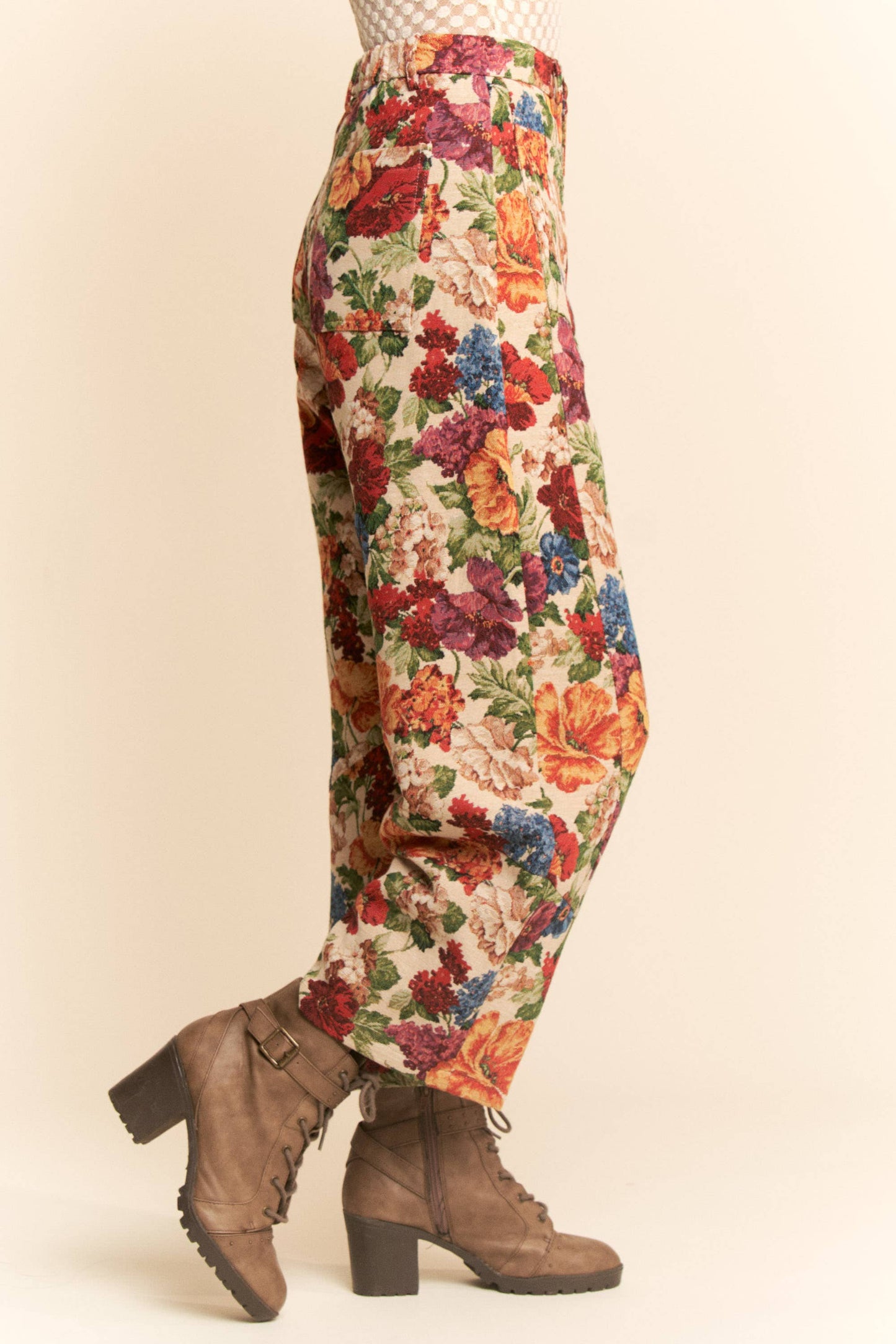 Floral Tapestry Wide Leg Pants